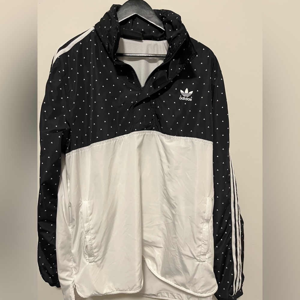 Adidas Black and White Jacket with Logo